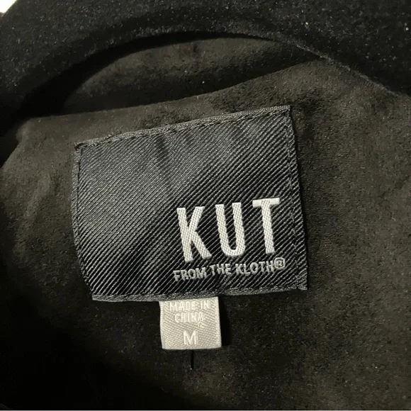 Kut from the Kloth Black and Brown Zip Polyester Suede Woman’s M Stylish Jacket - Picture 9 of 12
